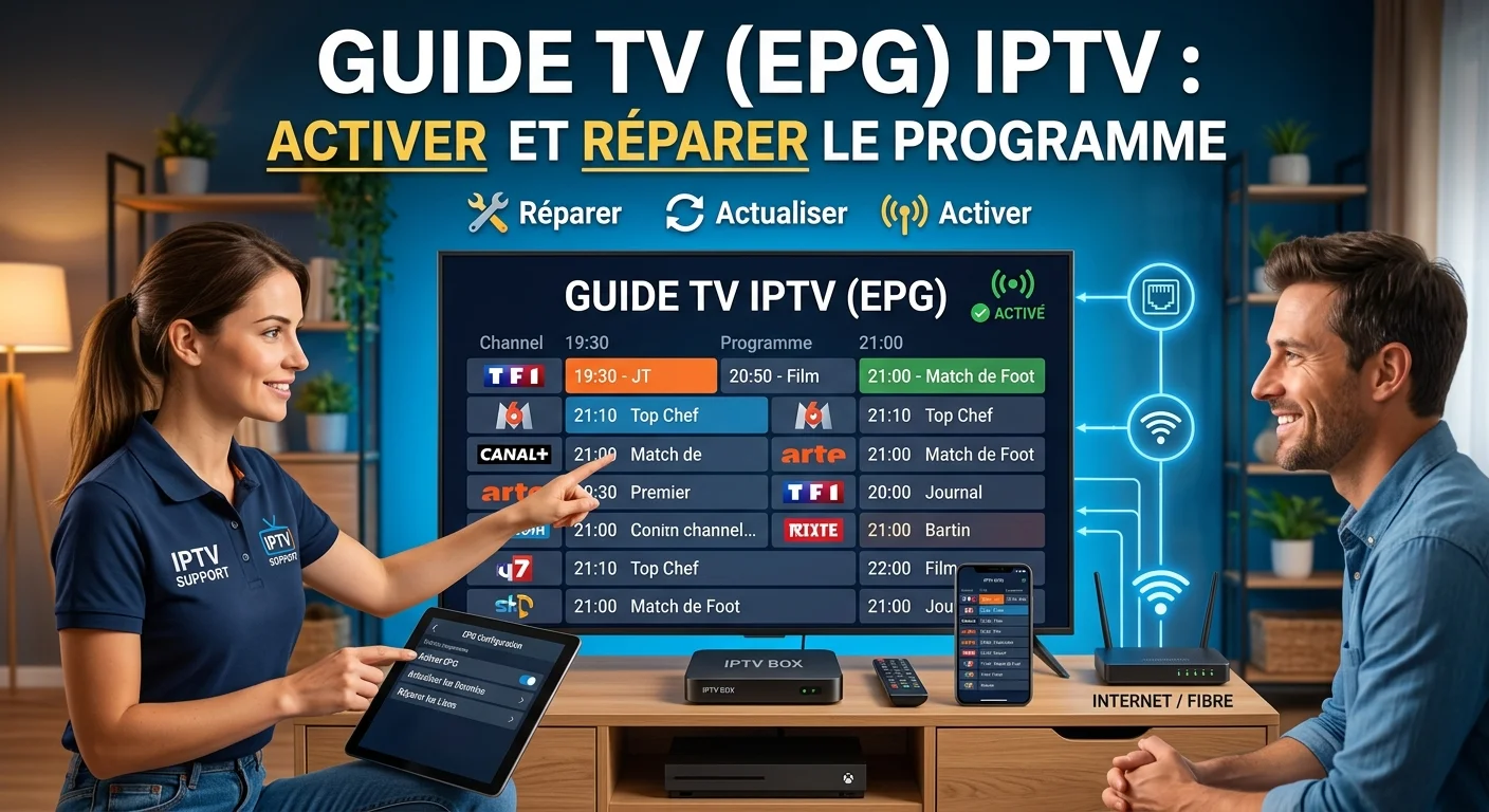 Guide TV EPG IPTV — activer et réparer le programme des chaînes