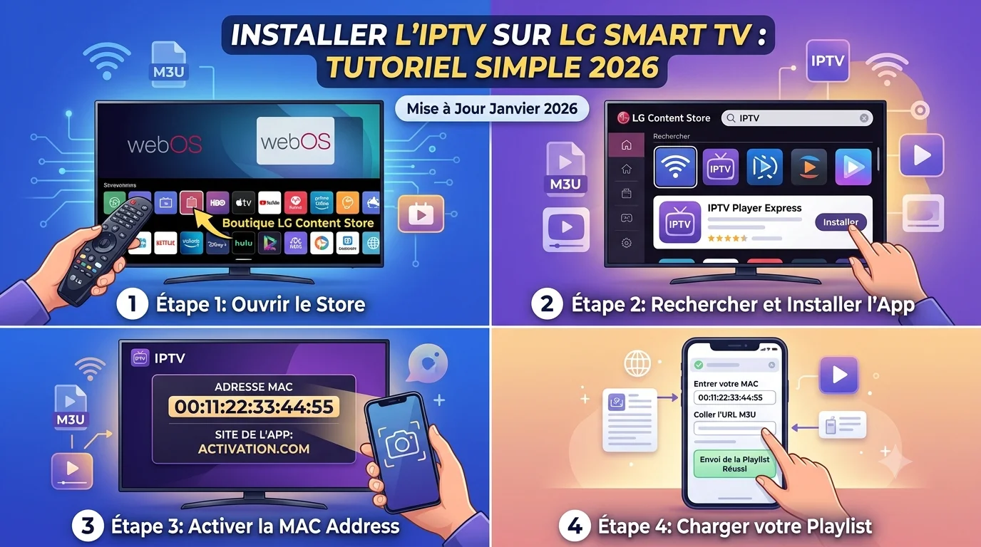 Installer l'IPTV sur LG Smart TV — configuration d'un abonnement IPTV en 4K sur webOS