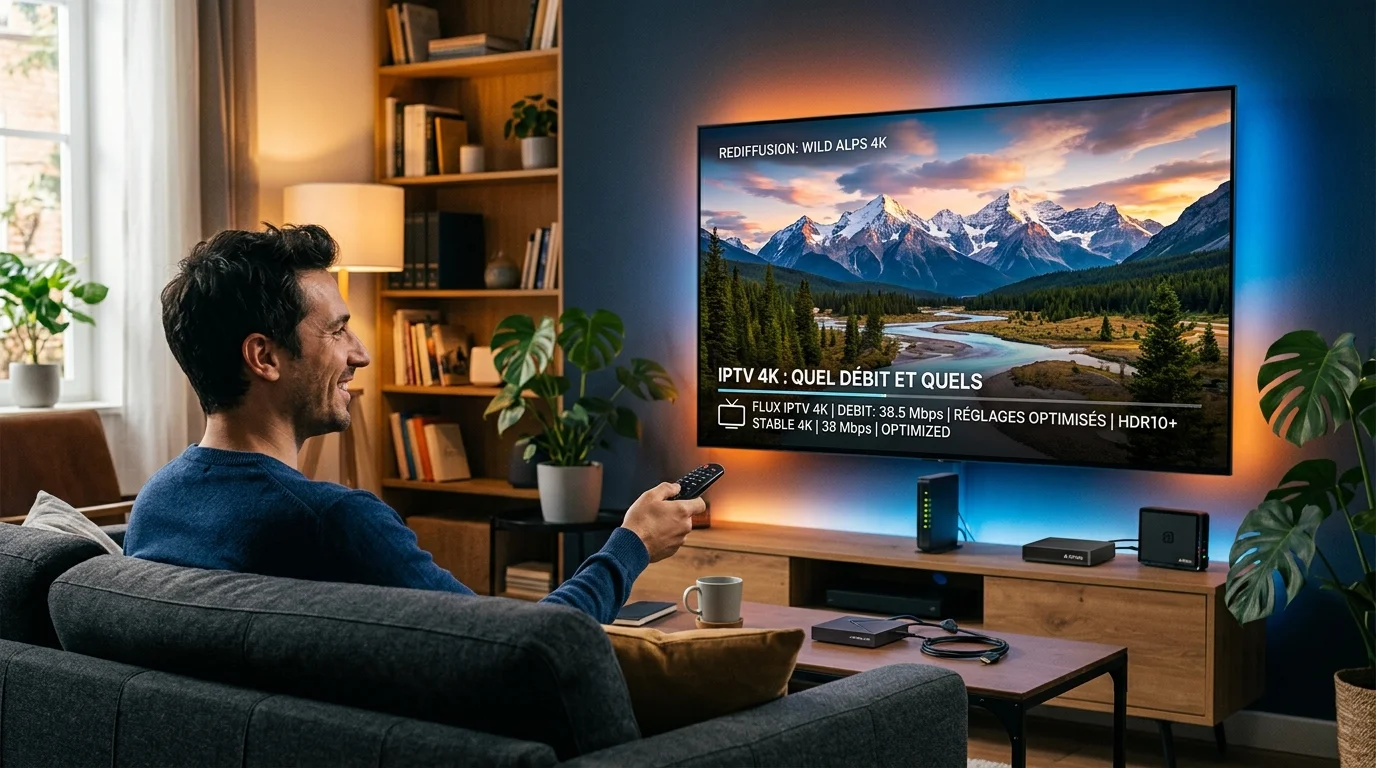 IPTV 4K — débit nécessaire et réglages pour une image Ultra HD nette et fluide