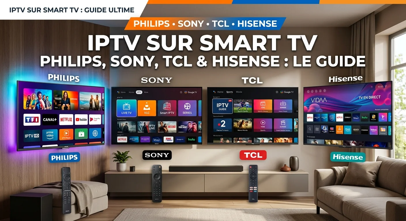 IPTV sur Smart TV Philips, Sony, TCL et Hisense — guide d'installation en 4K